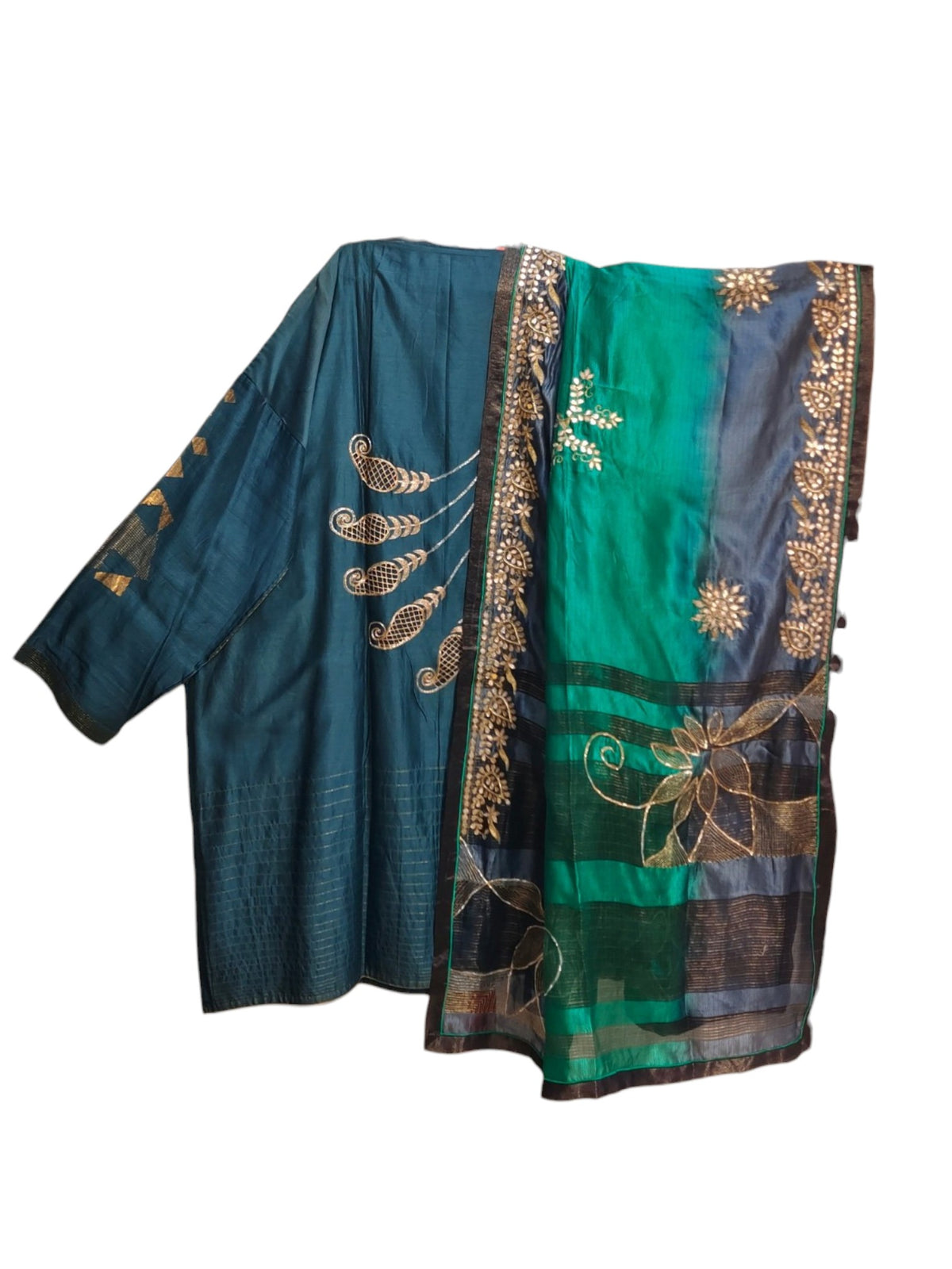 Semi Stitched Chanderi Formal Suitset