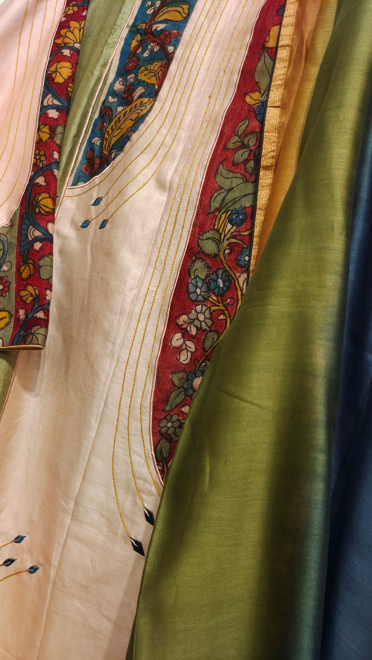 Semi Stitched Chanderi Formal Suitset