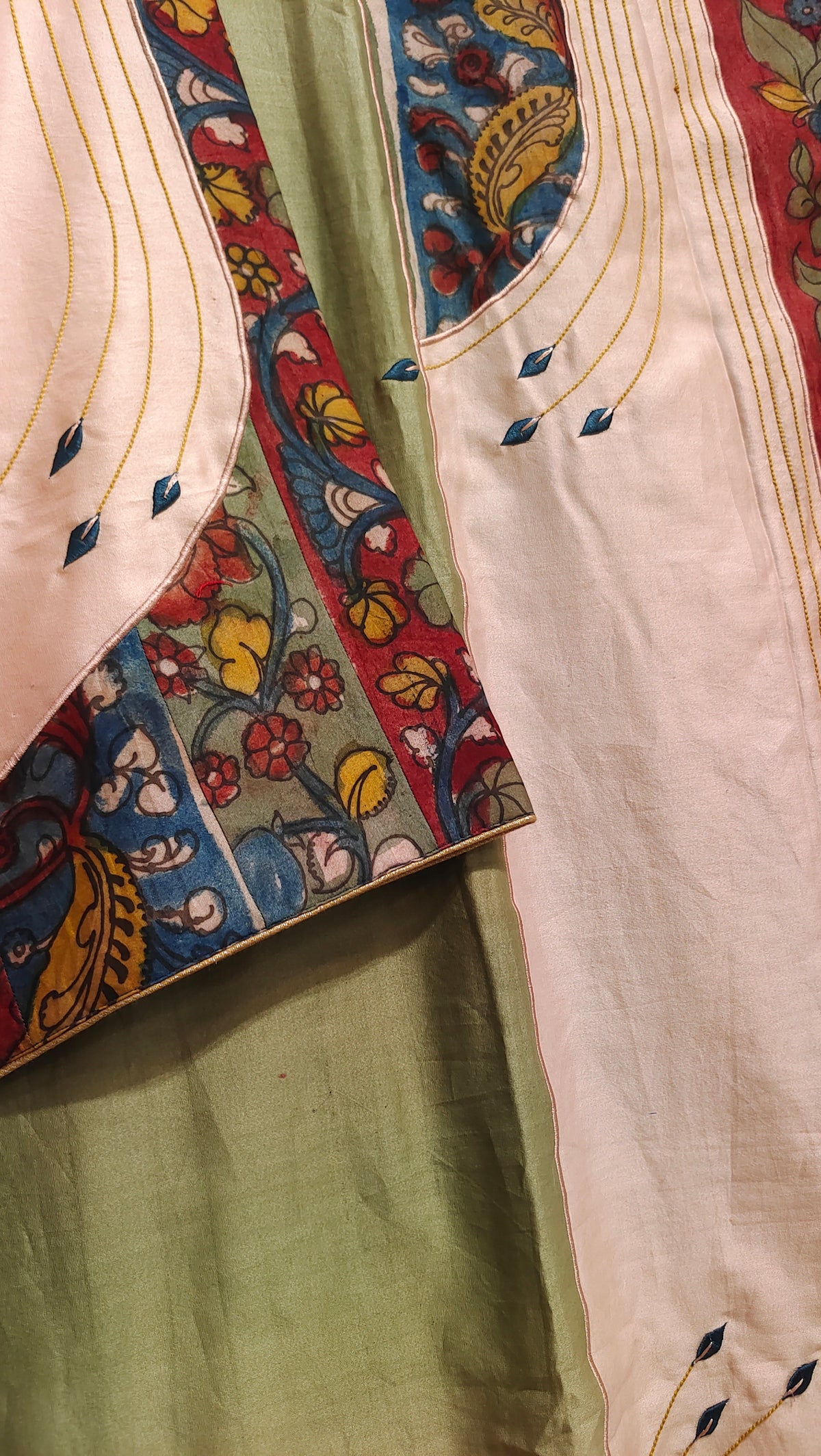 Semi Stitched Chanderi Formal Suitset