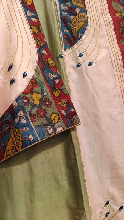 Semi Stitched Chanderi Formal Suitset