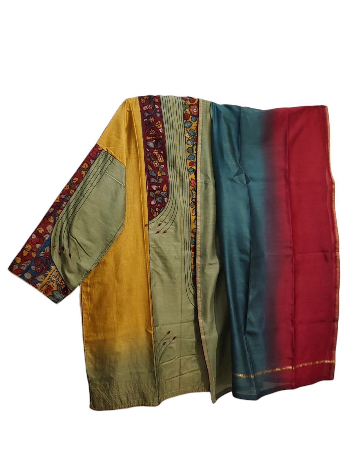 Semi Stitched Chanderi Formal Suitset