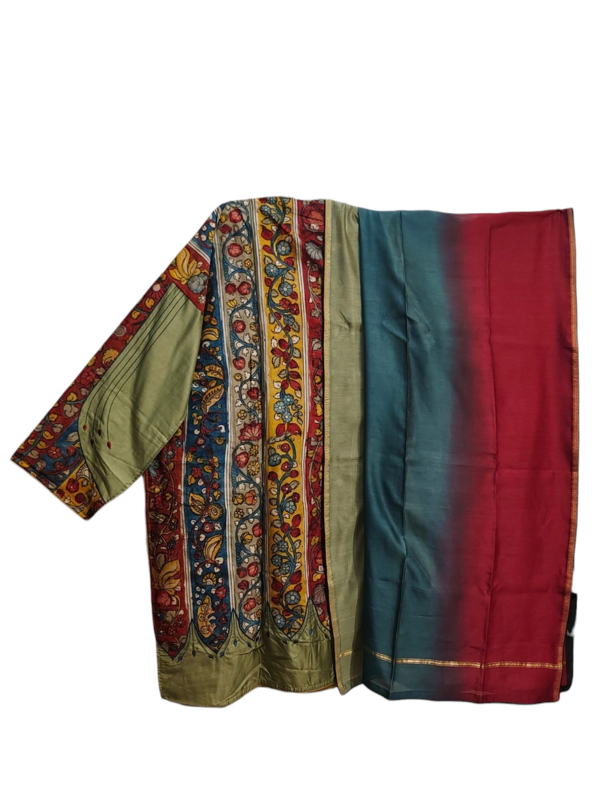 Semi Stitched Chanderi Formal Suitset