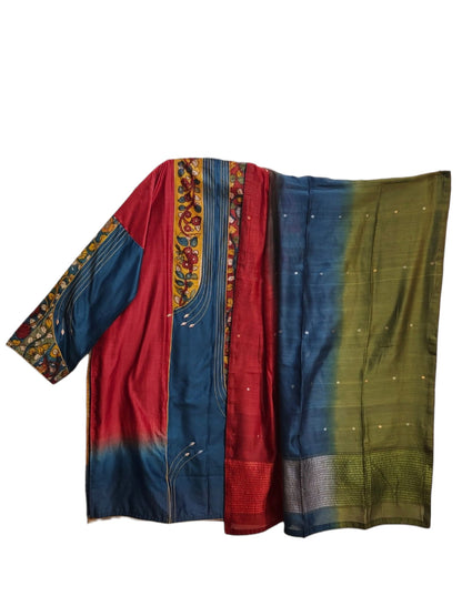 Semi Stitched Chanderi Formal Suitset