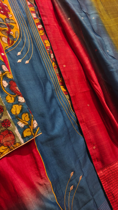 Semi Stitched Chanderi Formal Suitset