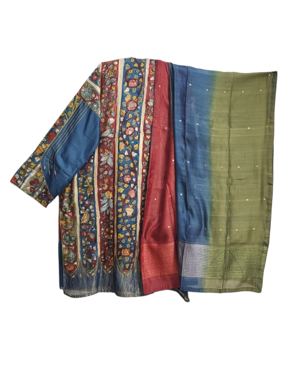 Semi Stitched Chanderi Formal Suitset