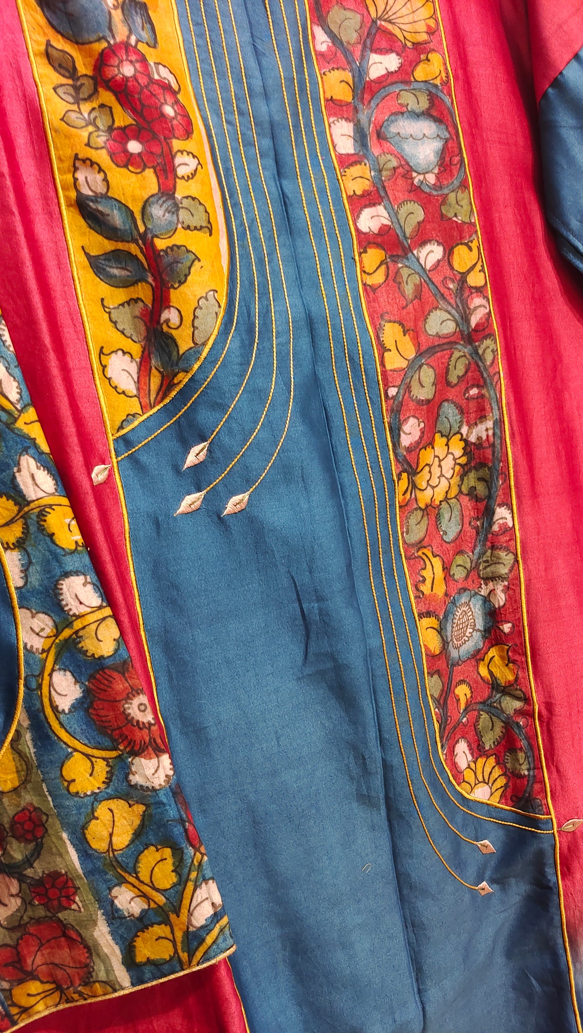 Semi Stitched Chanderi Formal Suitset