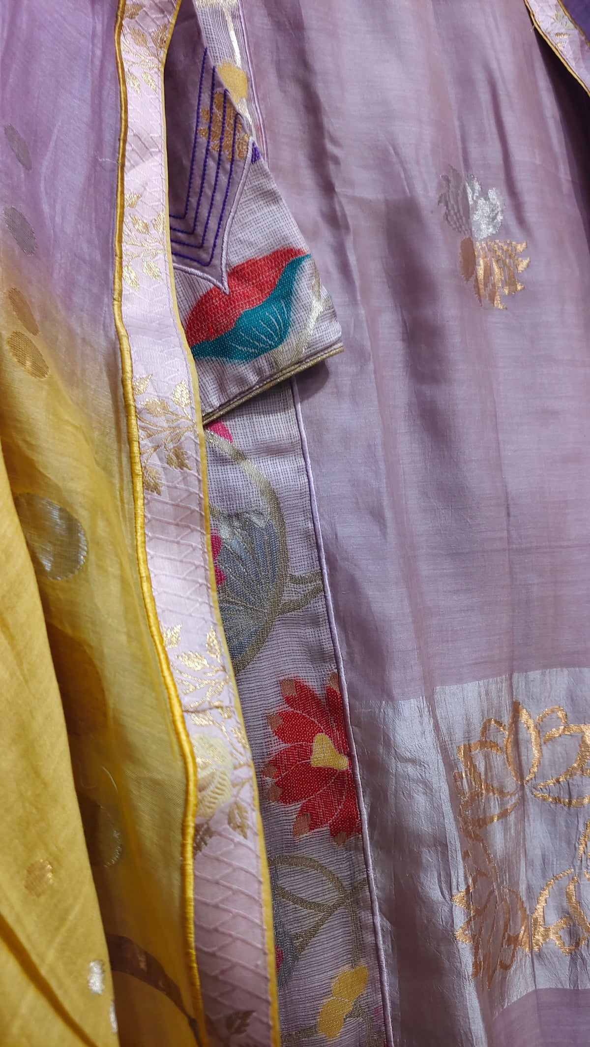 Semi Stitched Chanderi Formal Suitset