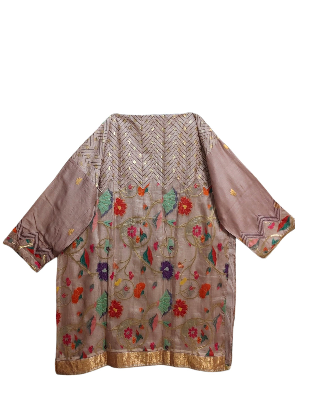 Semi Stitched Chanderi Formal Suitset