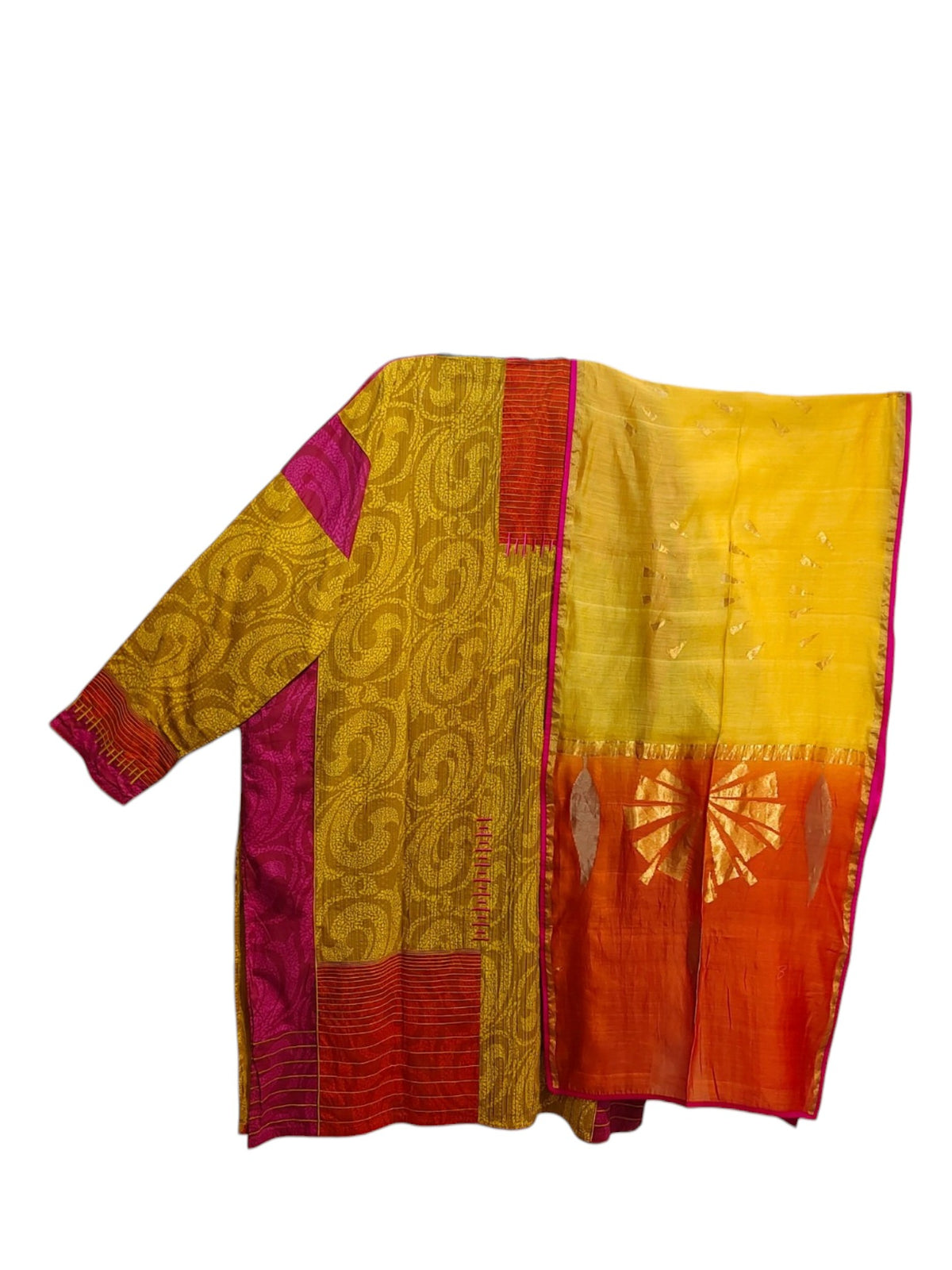 Semi Stitched Chanderi Formal Suitset