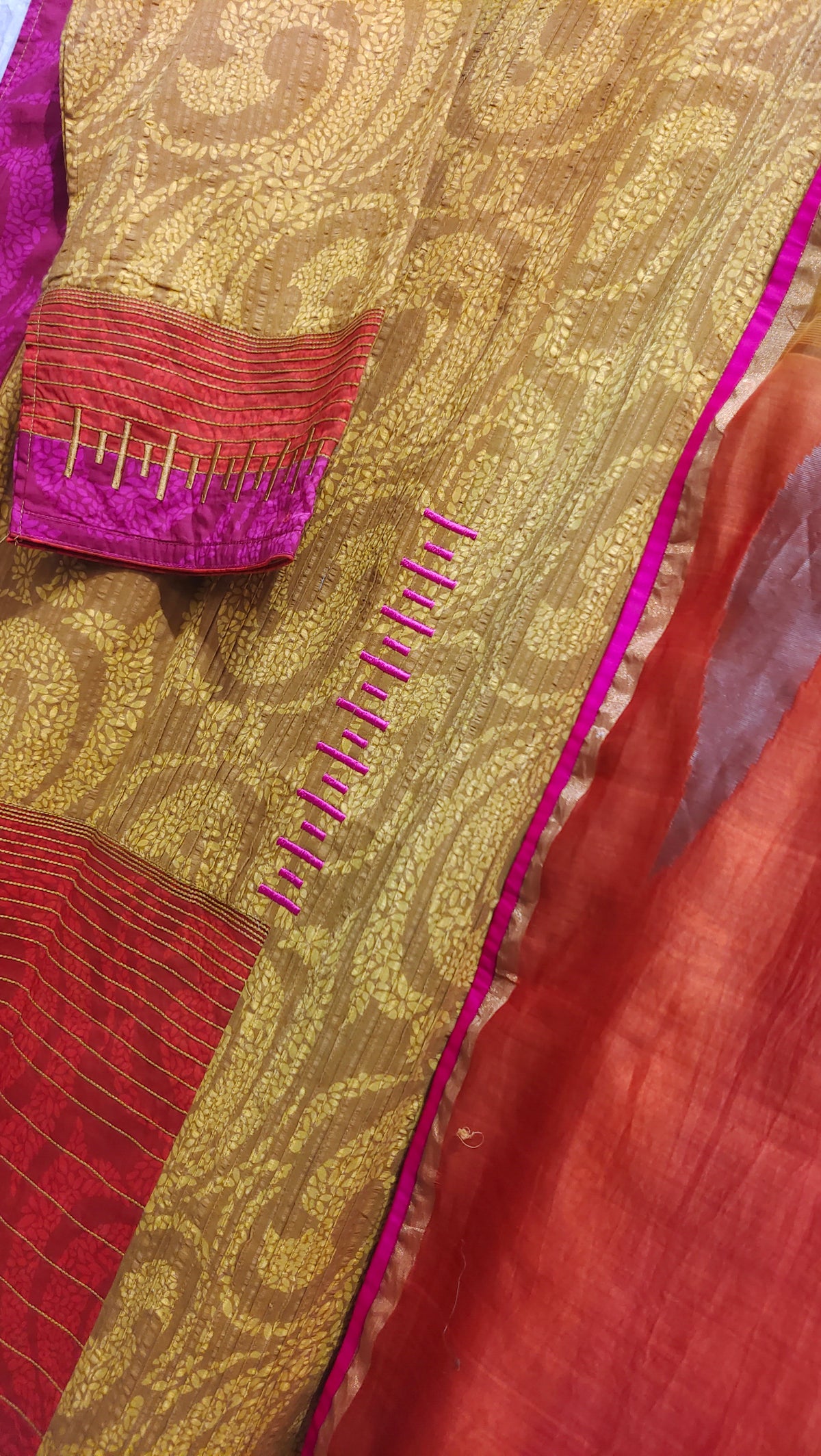 Semi Stitched Chanderi Formal Suitset