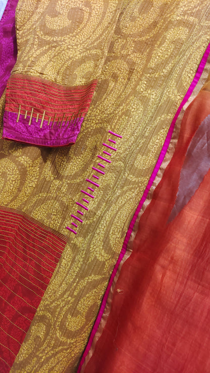 Semi Stitched Chanderi Formal Suitset
