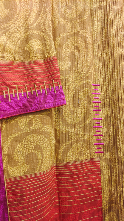Semi Stitched Chanderi Formal Suitset