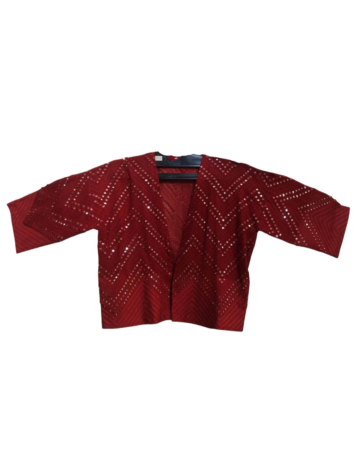 Formal Aaroh Vermilion Embellished Georgette Short Jacket
