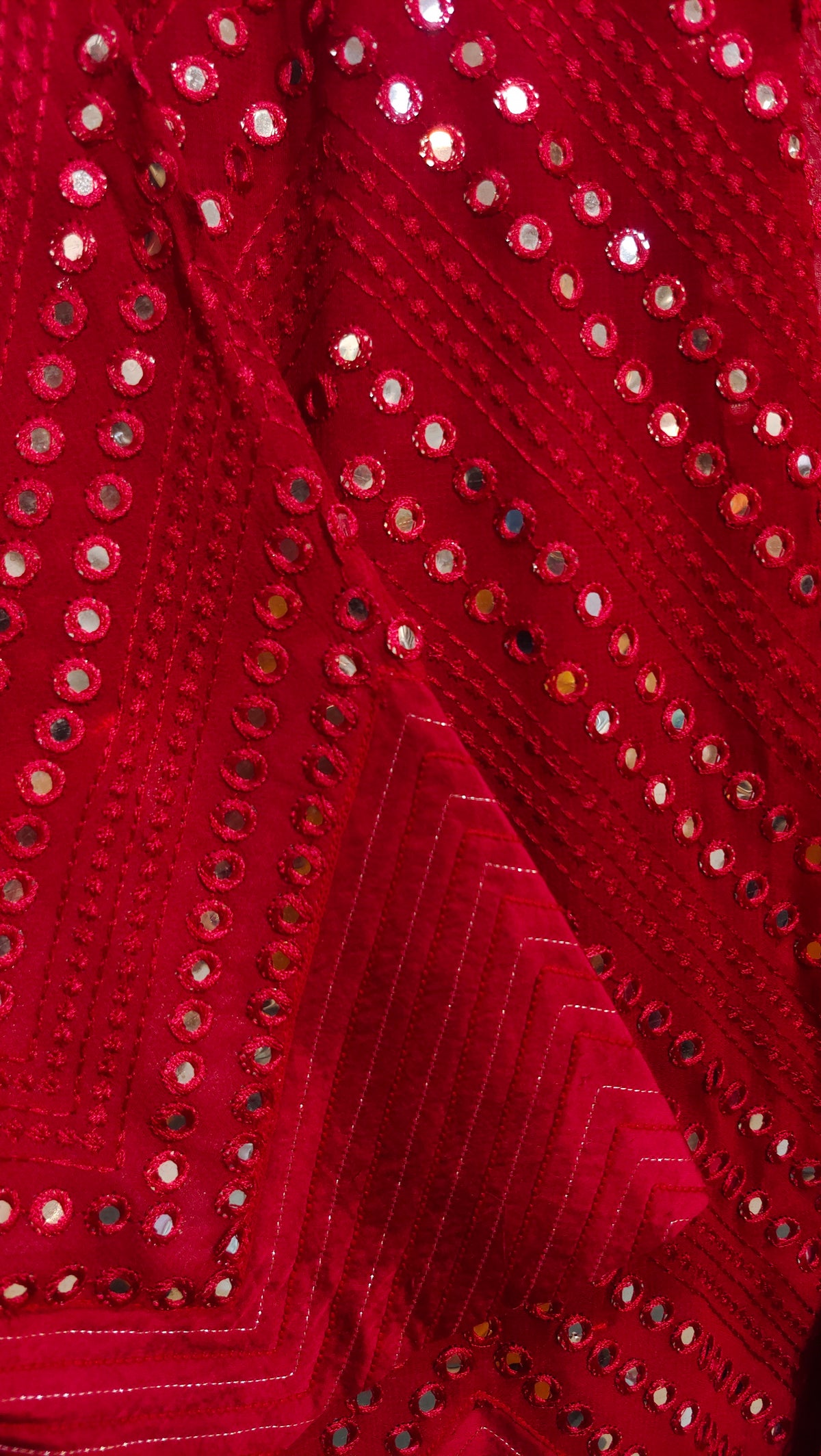 Formal Aaroh Vermilion Embellished Georgette Short Jacket