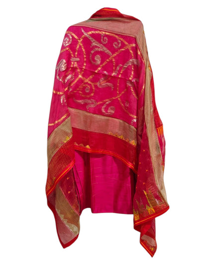 Semi Stitched Chanderi Formal Suitset