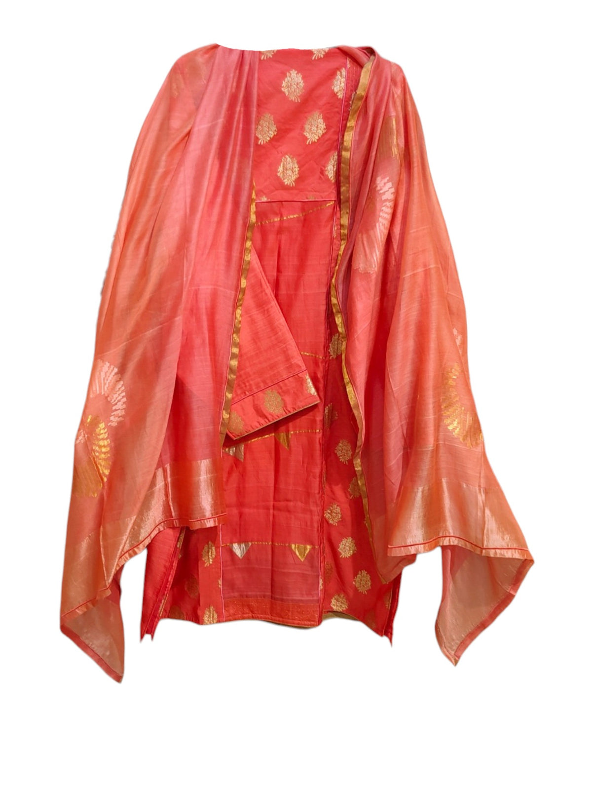 Semi Stitched Chanderi Formal Suitset