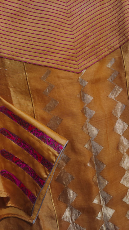 SemiStitched Chanderi Zari Woven Tunic