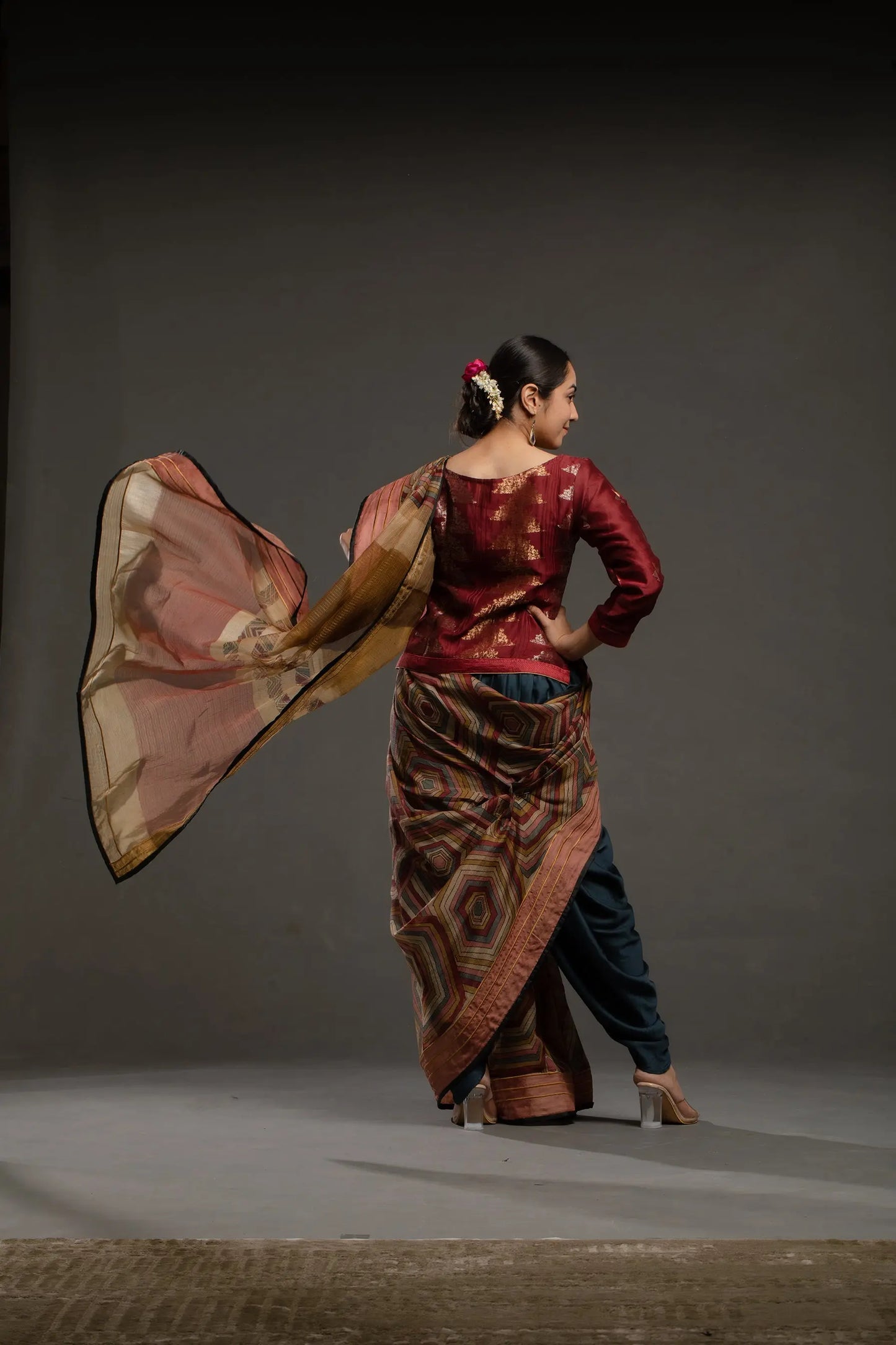 Kalamkari Silk Formal Saree (VKSRJUN144) - VISHAL KAPUR