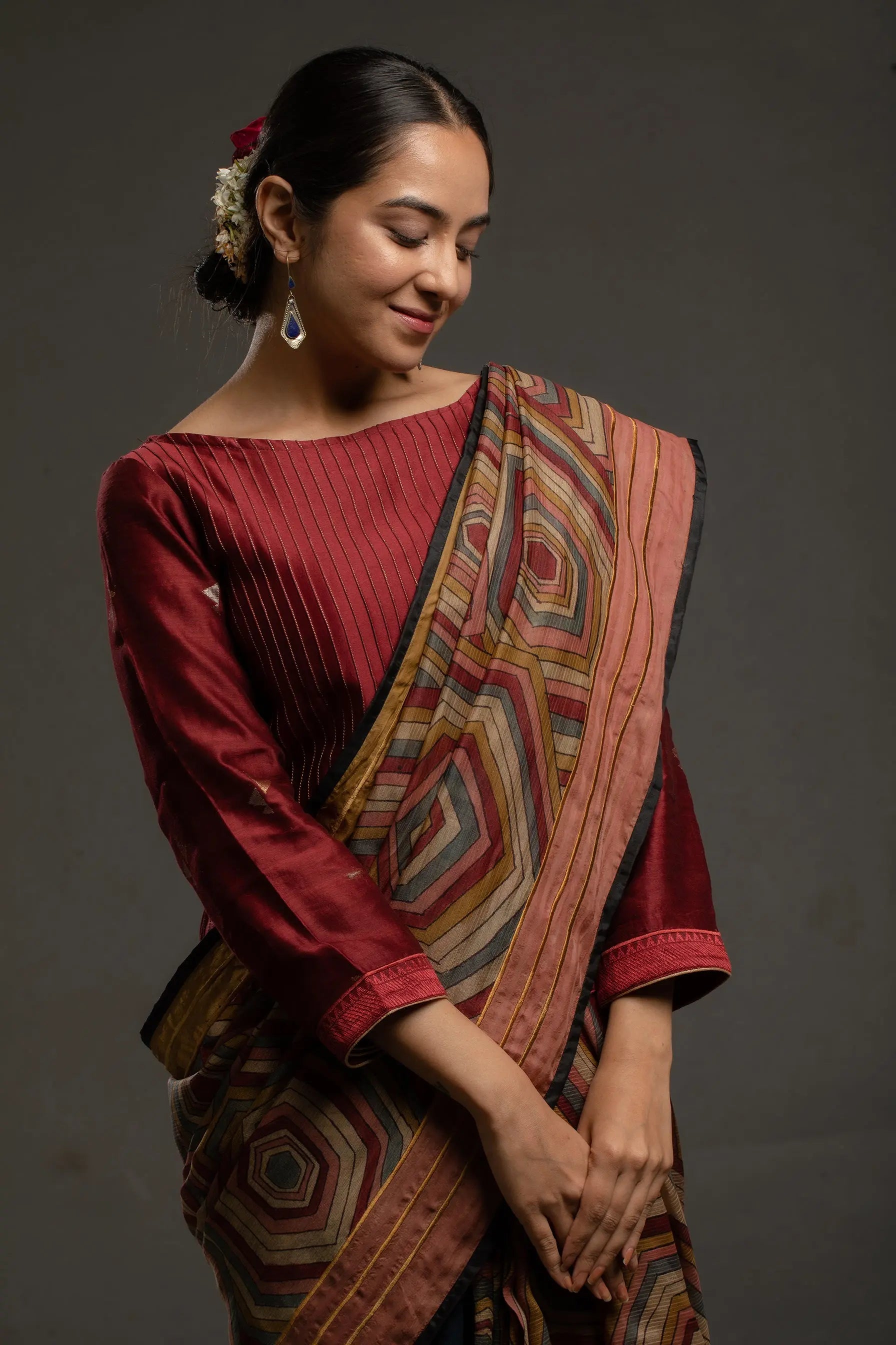 Kalamkari Silk Formal Saree (VKSRJUN144) - VISHAL KAPUR