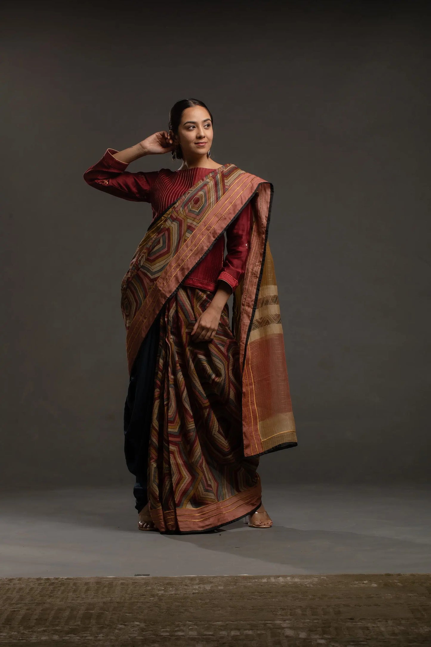 Kalamkari Silk Formal Saree (VKSRJUN144) - VISHAL KAPUR