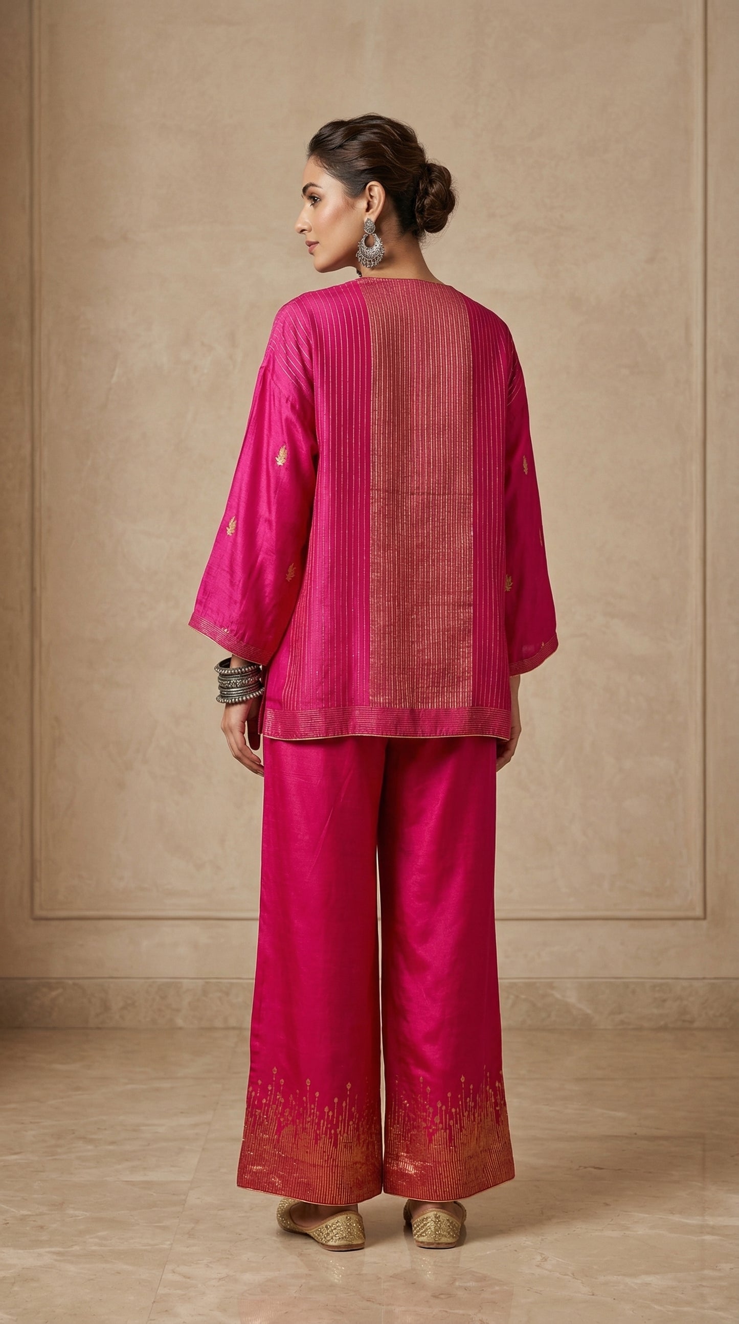 Indowestern chanderi formal coordset