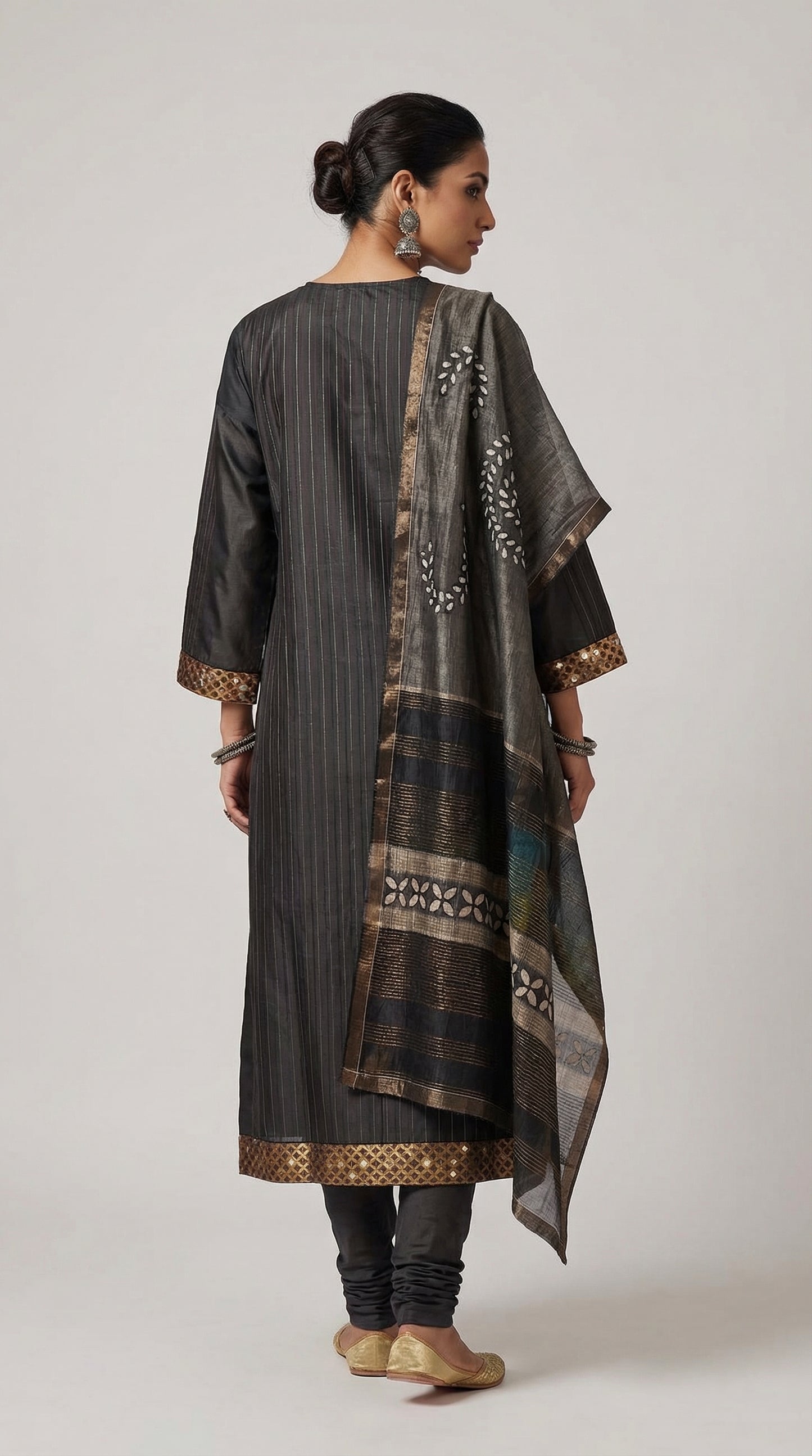 Semi Stitched Formal chanderi Suitset