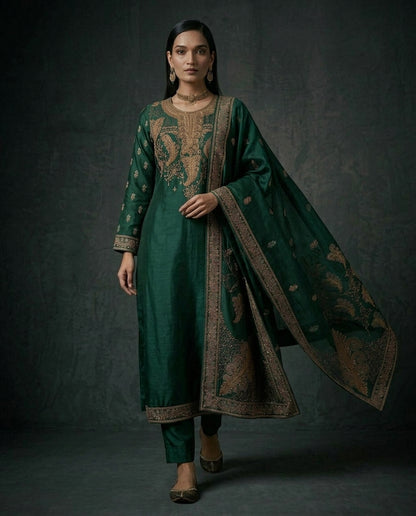 Customised Chanderi Embroidered set