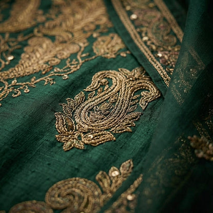 Customised Chanderi Embroidered set