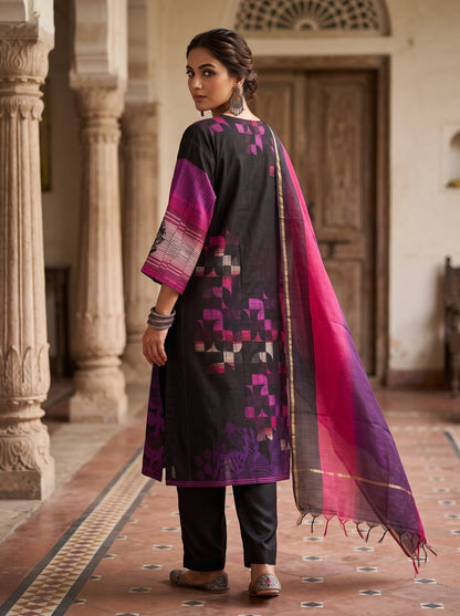 Semi Stitched Cotton Modal Casual Suitset