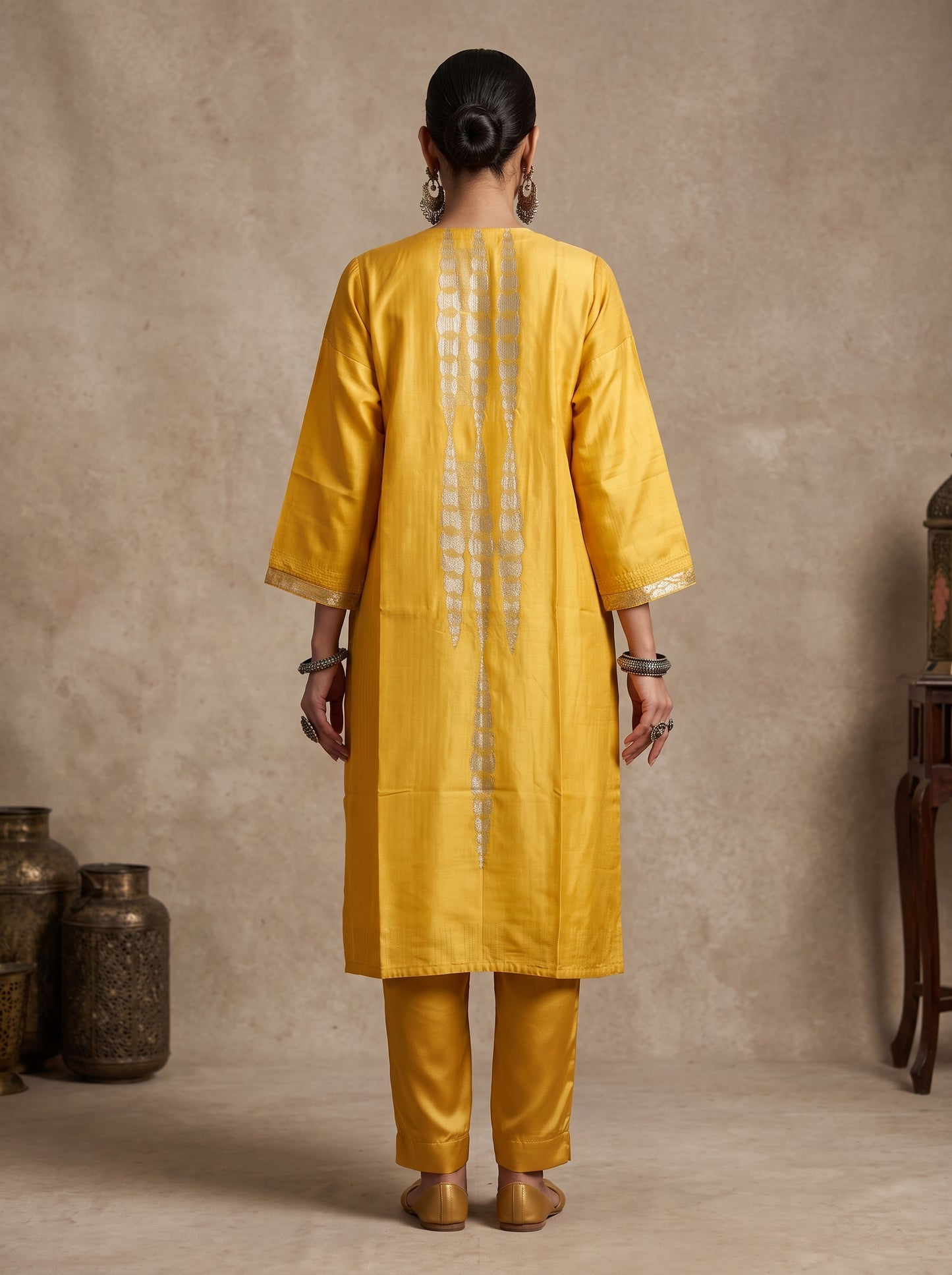 Semi Stitched Chanderi  Formal kurta