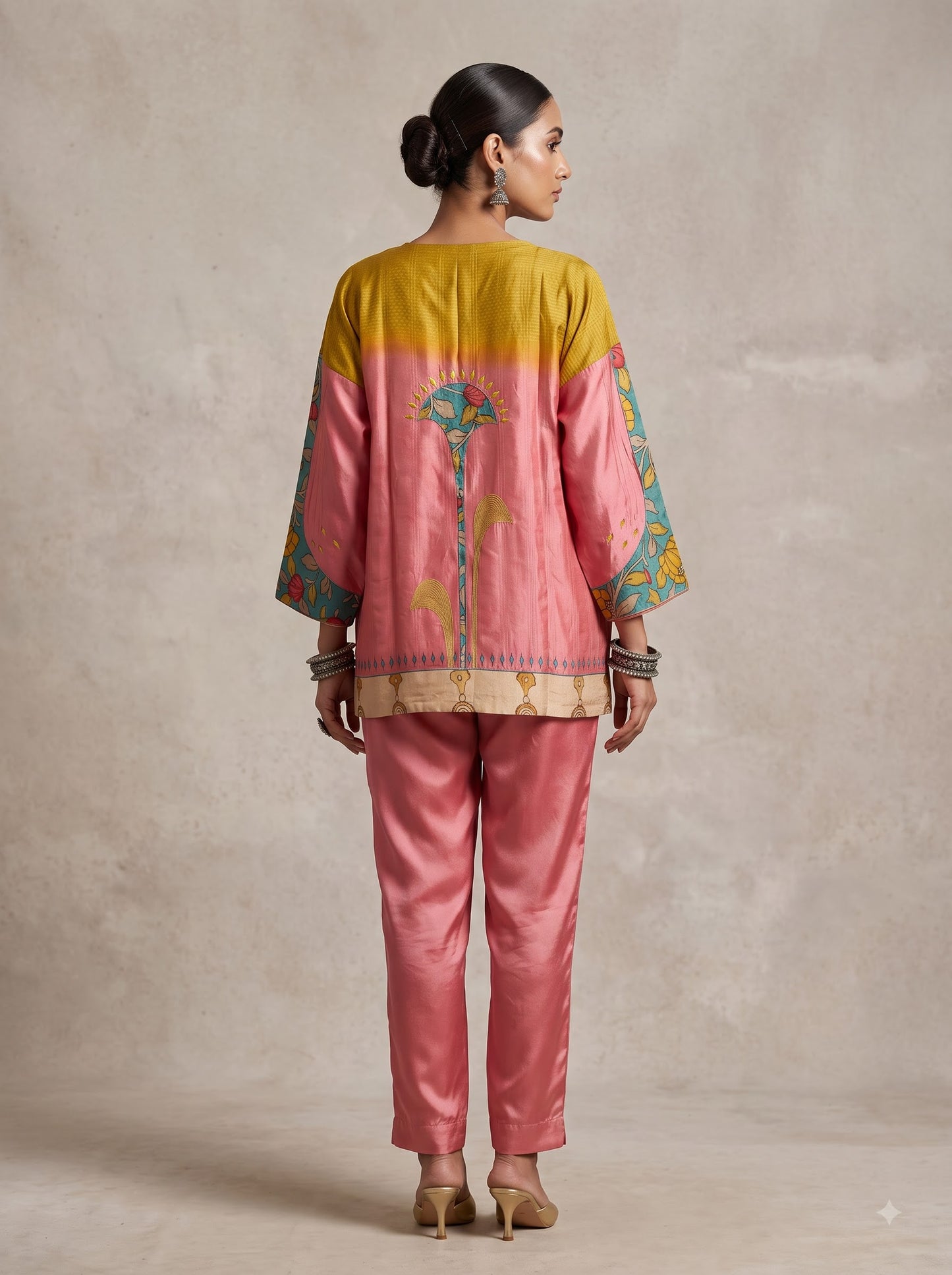 Semi Stitched Chanderi Kalamkari Short Tunic