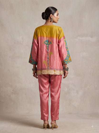 Semi Stitched Chanderi Kalamkari Short Tunic
