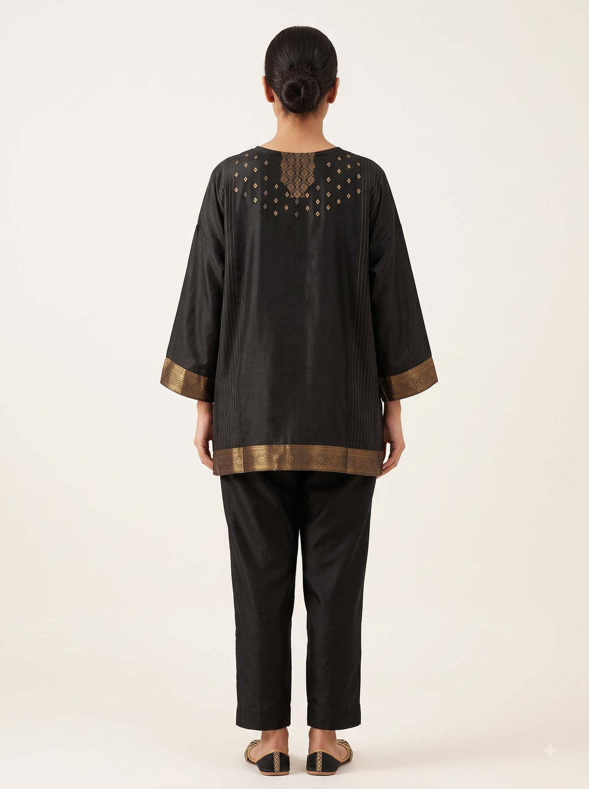 SemiStitched Chanderi Zari Woven Tunic
