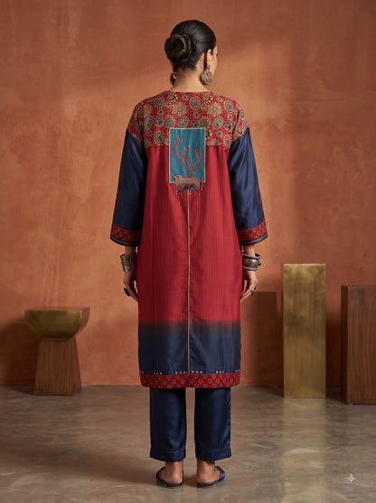 Semi Stitched Chanderi  Formal kurta
