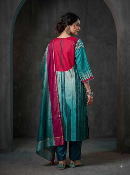 Semi Stitched Cotton Casual Suitset