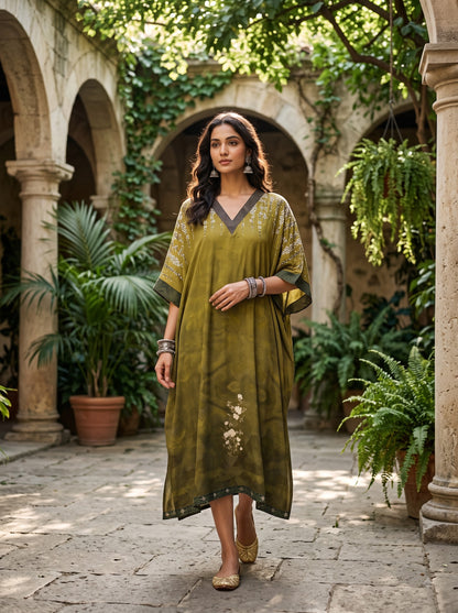 Stitched Cotton mudal Digital Printed Kaftan
