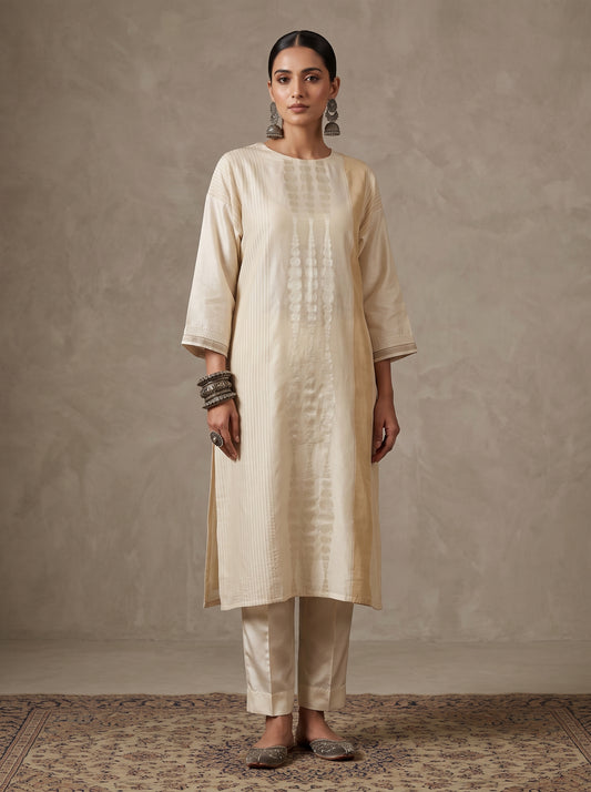 Semi Stitched Chanderi  Formal kurta