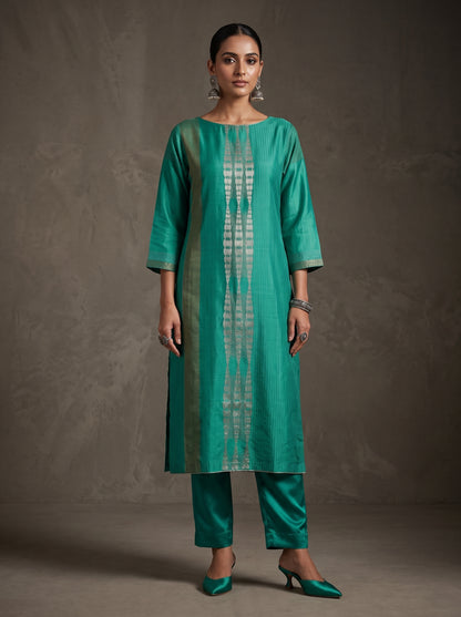Semi Stitched Chanderi  Formal kurta
