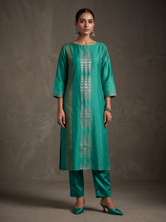 Semi Stitched Chanderi  Formal kurta
