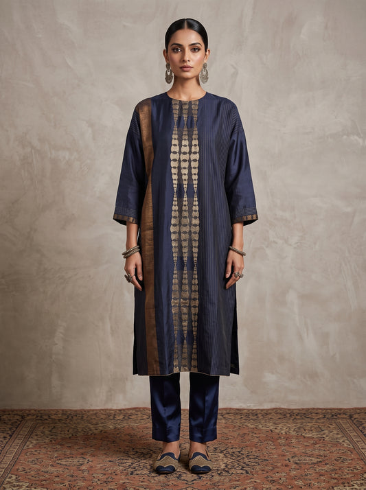 Semi Stitched Chanderi  Formal kurta