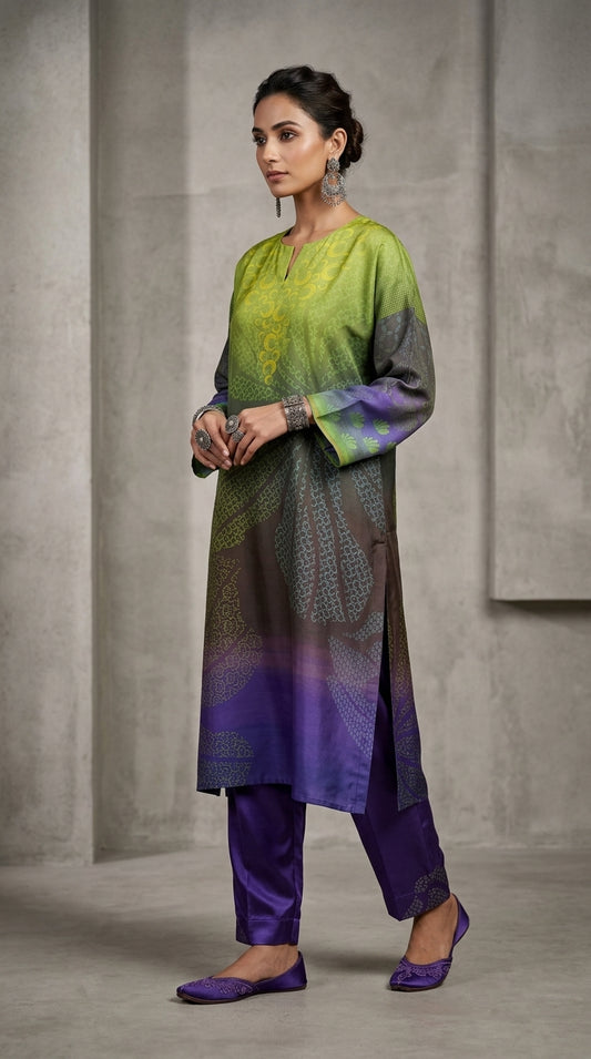 Semi Stitched Chanderi Kurta