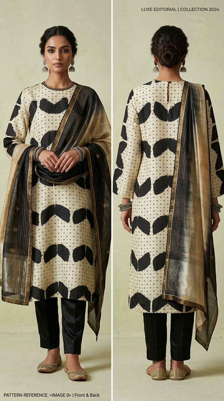 Semi Stitched Formal chanderi Suitset
