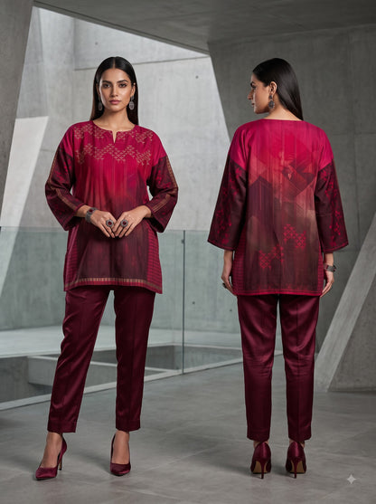Semi Stitched printed chanderi Tunic
