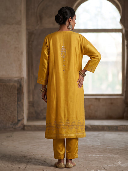 Semi Stitched Chanderi  Formal kurta