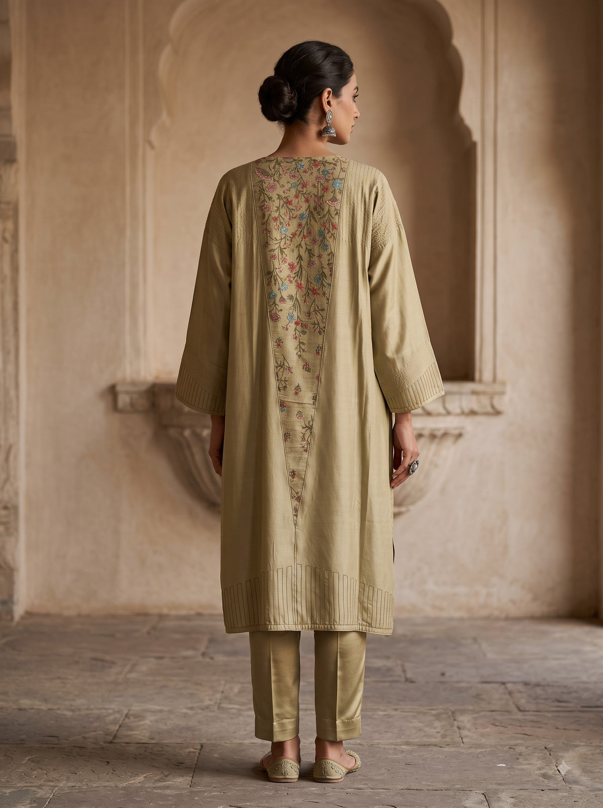 Semi Stitched Chanderi  Formal kurta