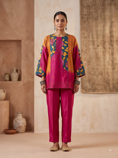 Semi Stitched Chanderi Kalamkari Short Tunic