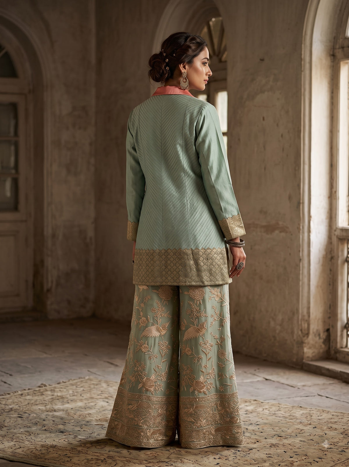 Indowestern chanderi formal coordset