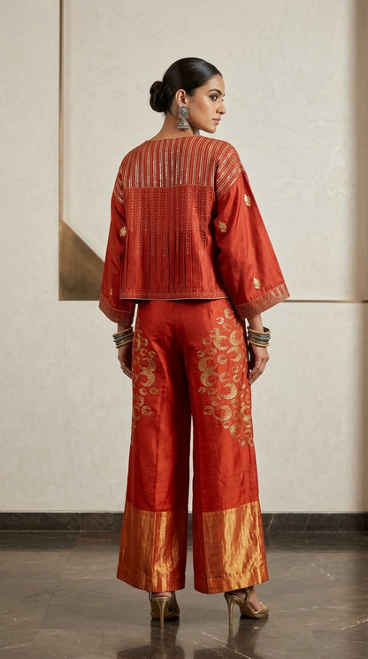 Indowestern chanderi formal coordset