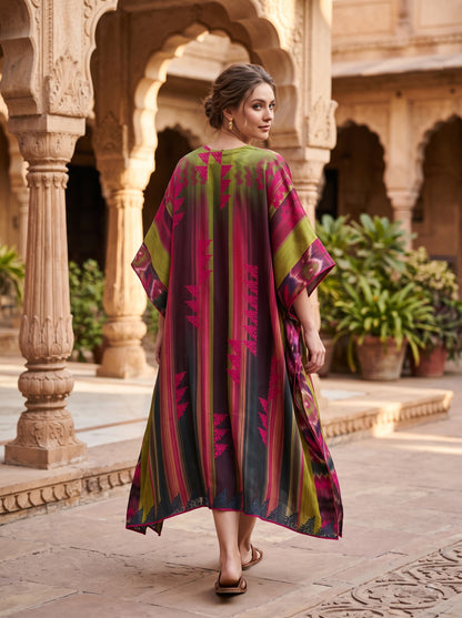 Stitched Cotton mudal Digital Printed Kaftan