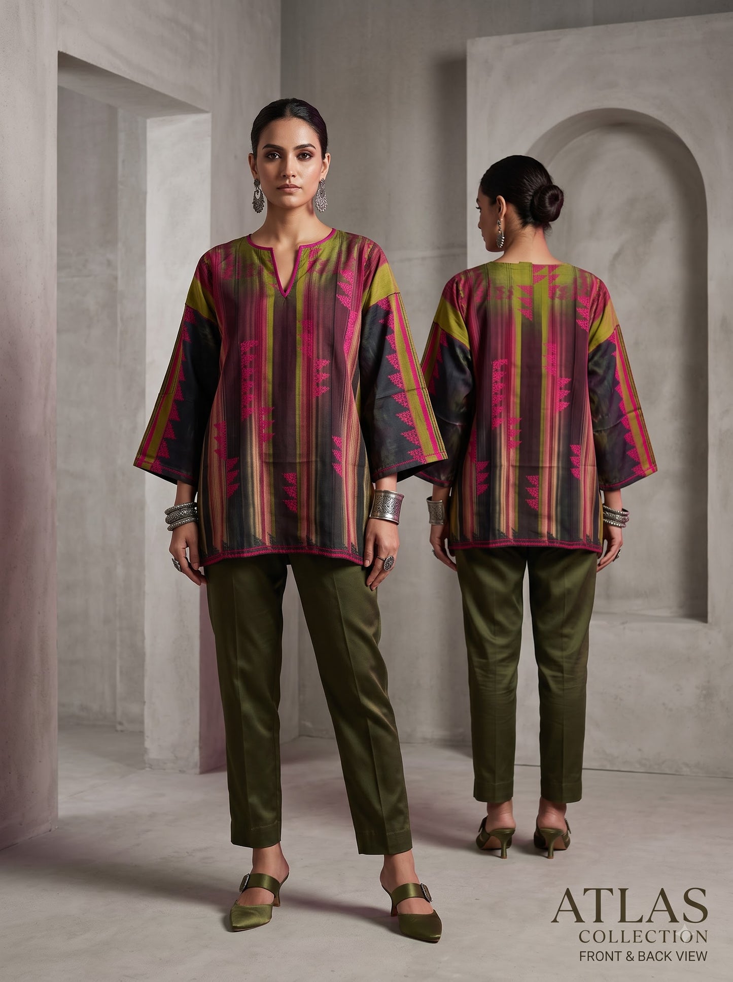 Semi Stitched printed chanderi Tunic